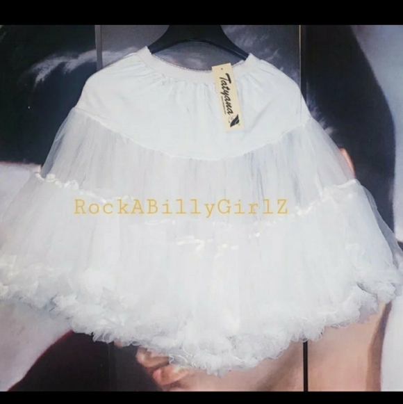 Tatyana Vintage 1950's RockABilly White 25" Crinoline Soft Petticoat Under Skirt - Picture 2 of 6